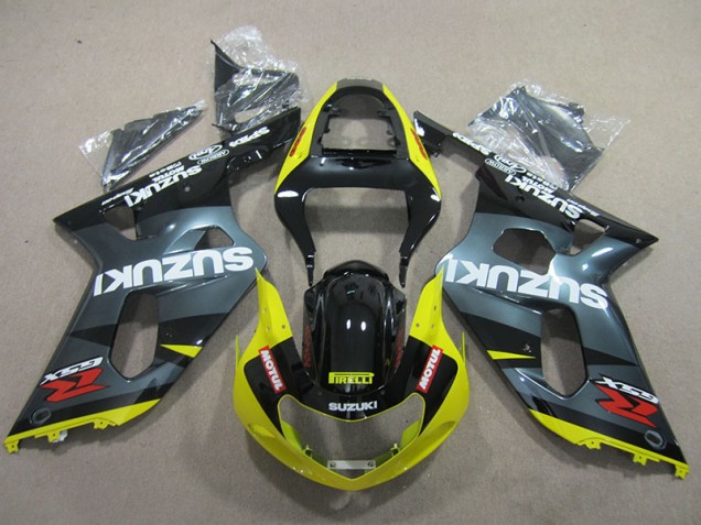 Carenagem Moto GSXR 600 K1 K2 K3 2001-2003 - Preto Amarelo Motul Carenagem Moto GSXR 600 K1 K2 K3 2001-2003 - Preto Amarelo Motul
