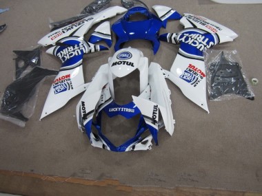 Carenagem Moto GSXR 600 K11 2011-2021 - Azul Branco Lucky Strike Motul
