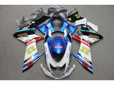 Carenagem Moto GSXR 600 K11 2011-2021 - Azul Branco Vermelho Rockstar 22