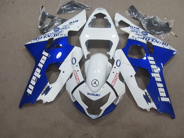 Carenagem Moto GSXR 600 K4 2004-2005 - Branco Azul Motul