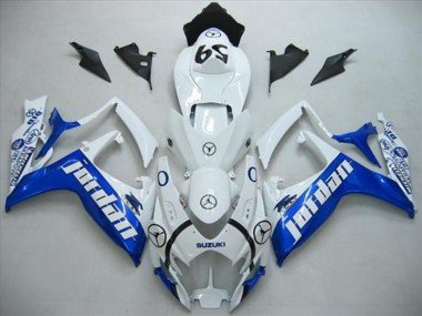 Carenagem Moto GSXR 600 K6 2006-2007 - Branco Azul Jordan