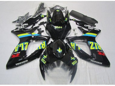 Carenagem Moto GSXR 600 K6 2006-2007 - Preto Amarelo Rizla
