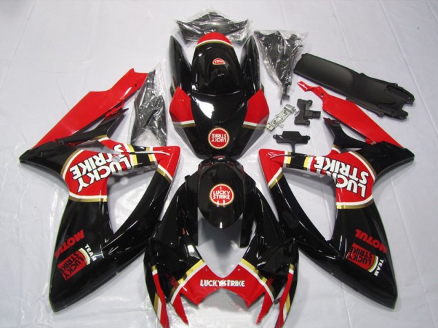 Carenagem Moto GSXR 600 K6 2006-2007 - Preto Vermelho Lucky Strike Motul