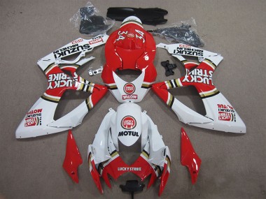 Carenagem Moto GSXR 600 K6 2006-2007 - Vermelho Branco Lucky Strike Motul