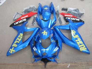 Carenagem Moto GSXR 600 K8 2008-2010 - Azul Amarelo Rizla Branco Motul