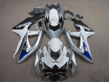 Carenagem Moto GSXR 600 K8 2008-2010 - Prata Azul Branco