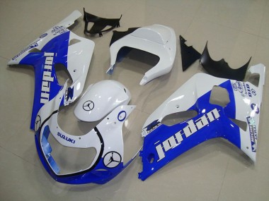 Carenagem Moto GSXR 750 K1 K2 K3 2001-2003 - Azul Branco Jordan