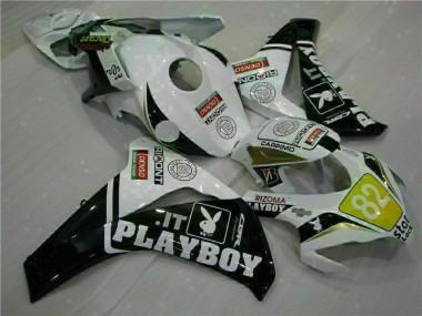 Carenagem Moto & Plástico Moto CBR 1000RR 2008-2011 - Branco Preto Playboy