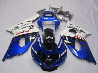 Carenagem Moto & Plástico Moto GSXR 600 K1 K2 K3 2001-2003 - Azul Branco Motul