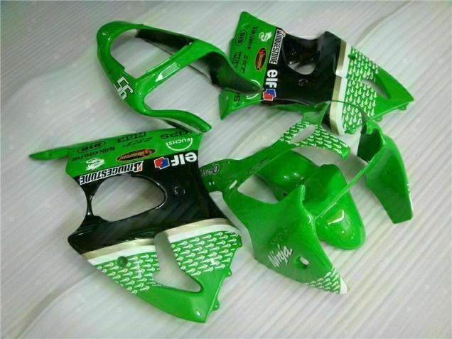 Carenagem Moto & Plástico Moto ZX6R 2000-2002 - Verde Preto