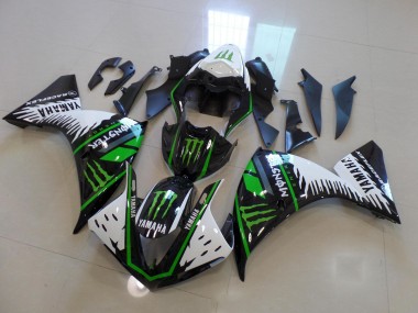 Carenagem Moto R1 2012-2014 - Branco Verde Grande Monster