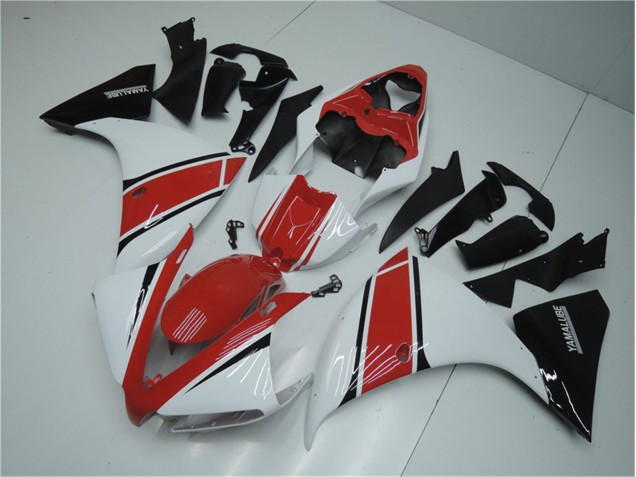 Carenagem Moto R1 2012-2014 - Branco Vermelho Preto