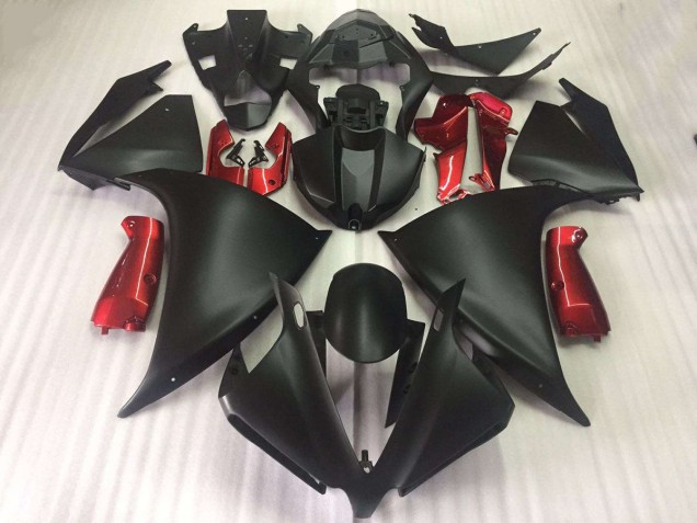 Carenagem Moto R1 2012-2014 - Preto Fosco Brilhante Vermelho