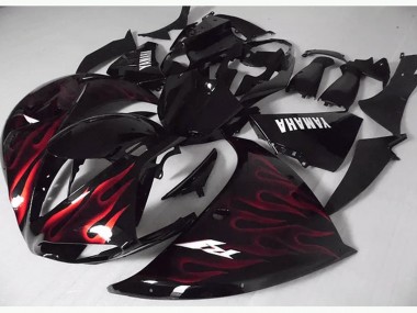 Carenagem Moto R1 2012-2014 - Vermelho Preto Chama