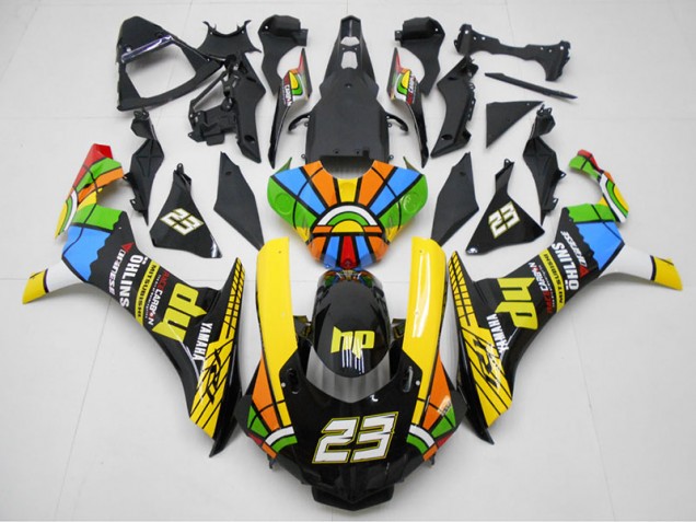 Carenagem Moto R1 2015-2019 - Amarelo Preto 23 Carenagem Moto R1 2015-2019 - Amarelo Preto 23
