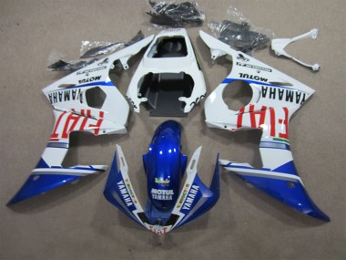 Carenagem Moto R6 2003-2005 - Branco Azul Motul Fiat