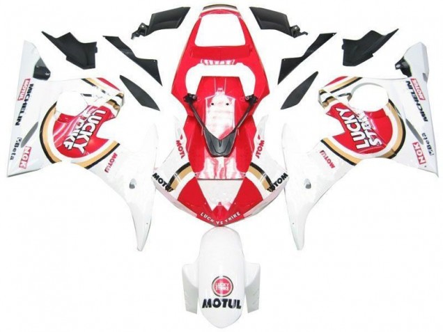 Carenagem Moto R6 2003-2005 - Branco Vermelho Lucky Strike