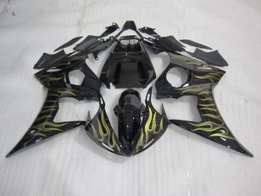 Carenagem Moto R6 2003-2005 - Preto & Amarelo Chama