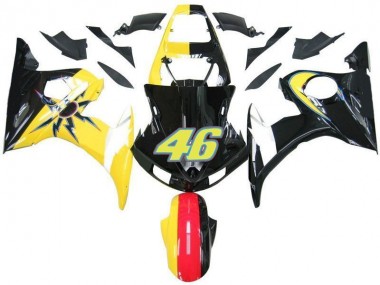 Carenagem Moto R6 2003-2005 - Preto Amarelo No. 46