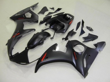 Carenagem Moto R6 2003-2005 - Preto Fosco Vermelho Decalques
