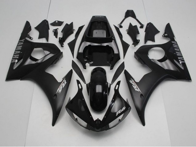 Carenagem Moto R6 2003-2005 - Preto & Prata Decalques