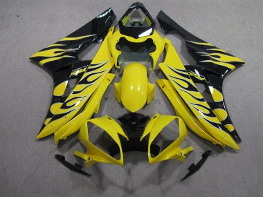 Carenagem Moto R6 2006-2007 - Amarelo Preto Chama