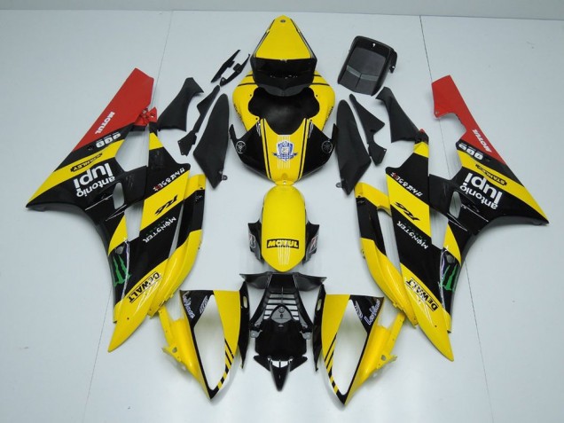 Carenagem Moto R6 2006-2007 - Amarelo Preto Monster Carenagem Moto R6 2006-2007 - Amarelo Preto Monster