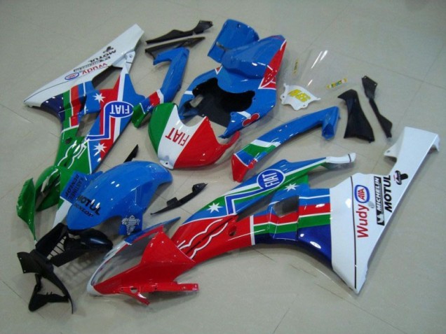Carenagem Moto R6 2006-2007 - Azul Vermelho Branco Verde
