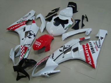 Carenagem Moto R6 2006-2007 - Branco Vermelho Abarth