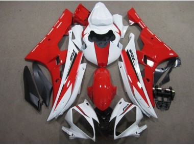 Carenagem Moto R6 2006-2007 - Branco Vermelho Preto Decalque