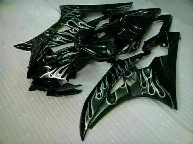 Carenagem Moto R6 2006-2007 - Prata Chama Preto