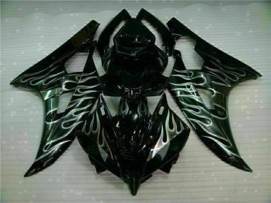 Carenagem Moto R6 2006-2007 - Prata Chama Preto