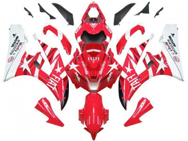 Carenagem Moto R6 2006-2007 - Vermelho Branco Estrela Fiat Carenagem Moto R6 2006-2007 - Vermelho Branco Estrela Fiat