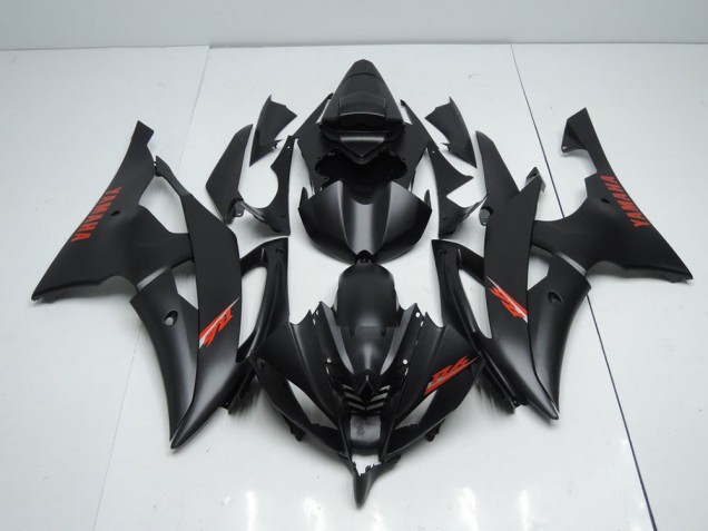 Carenagem Moto R6 2008-2016 - Preto Fosco Vermelho Decalques