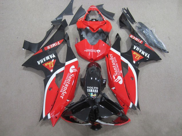 Carenagem Moto R6 2008-2016 - Preto Vermelho Branco Santander