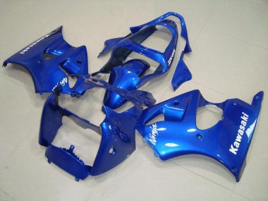 Carenagem Moto ZX6R 2000-2002 - Azul & Branco Decalques
