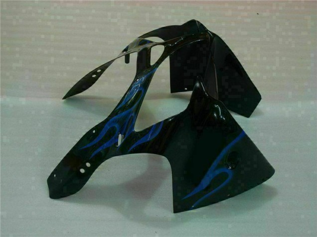 Carenagem Moto ZX6R 2000-2002 - Preto & Azul Chama Carenagem Moto ZX6R 2000-2002 - Preto & Azul Chama