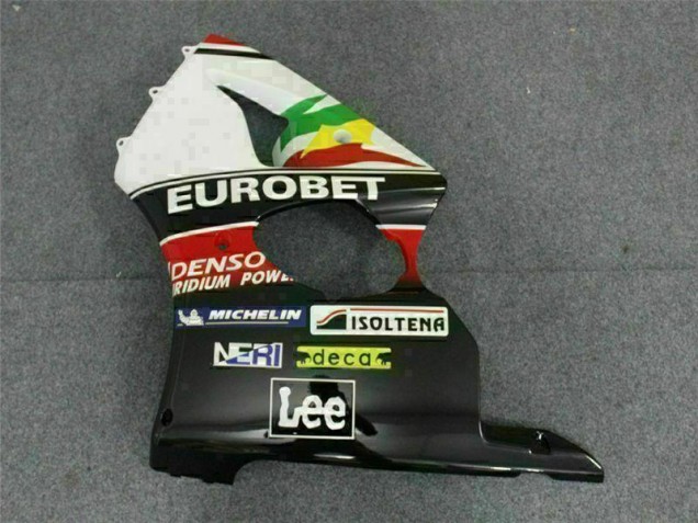 Carenagem Moto ZX6R 2000-2002 - Preto Branco Eurobet
