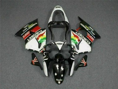Carenagem Moto ZX6R 2000-2002 - Preto Branco Eurobet