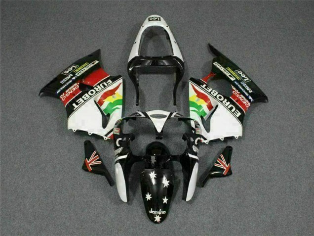 Carenagem Moto ZX6R 2000-2002 - Preto Branco Eurobet