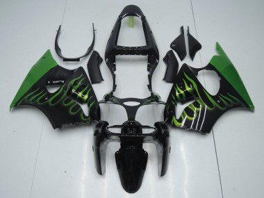 Carenagem Moto ZX6R 2000-2002 - Preto & Verde Chama
