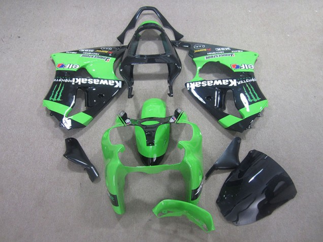 Carenagem Moto ZX6R 2000-2002 - Preto Verde Monster Carenagem Moto ZX6R 2000-2002 - Preto Verde Monster