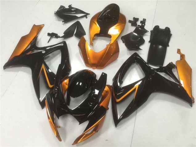 Carroçaria Moto GSXR 600 / 750 K6 2006-2007 - Preto Laranja Carroçaria Moto GSXR 600 / 750 K6 2006-2007 - Preto Laranja