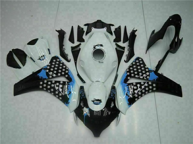 Injeção Kit Carenagem Moto CBR 1000RR 2008-2011 - Branco Preto Injeção Kit Carenagem Moto CBR 1000RR 2008-2011 - Branco Preto