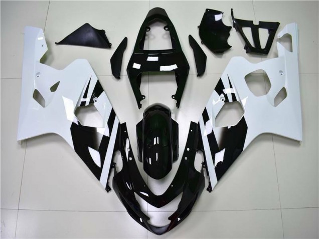 Injeção Kit Carenagem Moto GSXR 600 / 750 K4 2004-2005 - Branco Preto Injeção Kit Carenagem Moto GSXR 600 / 750 K4 2004-2005 - Branco Preto