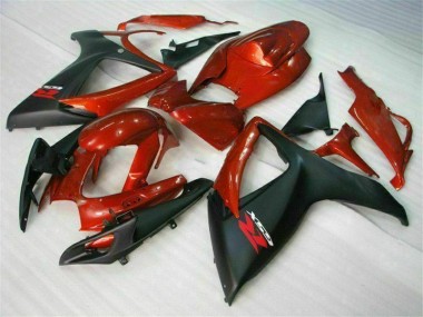Injeção Kit Carenagem Moto GSXR 600 / 750 K6 2006-2007 - Vermelho Preto