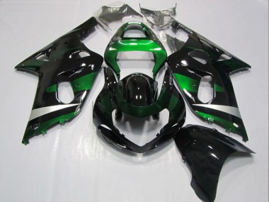 Injeção Kit Carenagem Moto GSXR 600 K1 K2 K3 2001-2003 - Preto Verde