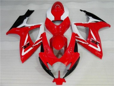 Injeção Kits Carenagem Moto GSXR 600 / 750 K6 2006-2007 - Vermelho Branco