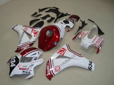 Kit Carenagem Moto CBR 1000RR 2008-2011 - Branco Vermelho HARC Pro PIAA 634