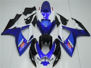 Kit Carenagem Moto GSXR 600 / 750 K6 2006-2007 - Branco Azul